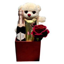 Imagem de Cesta Chandon Rose, Urso com Chocolate