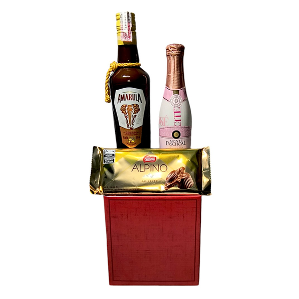 Cesta Amarula e Espumante com Chocolate