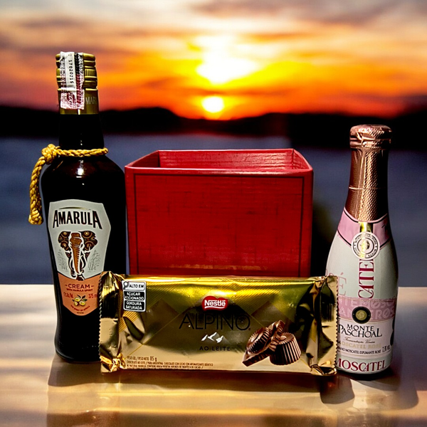 Cesta Amarula e Espumante com Chocolate