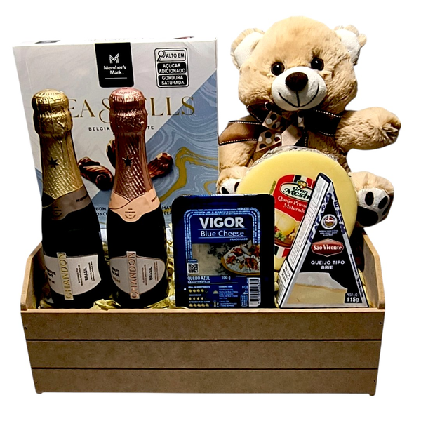 Cesta Duplo Chandon com Urso e Chocolate