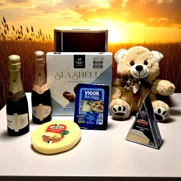 Cesta Duplo Chandon com Urso e Chocolate