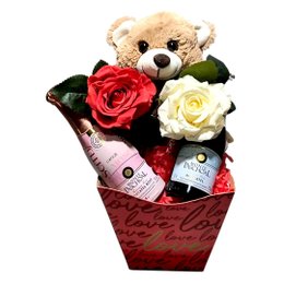 Imagem de Cesta Amor com Urso Flores e Espumantes