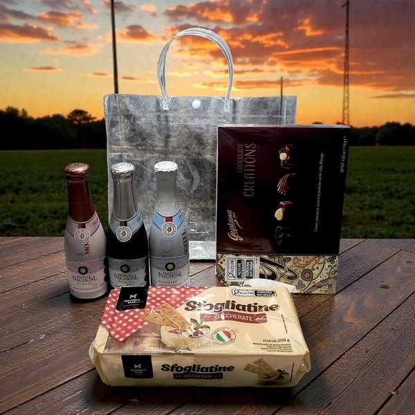 Cesta Feliz Natal com Espumantes e Chocolate