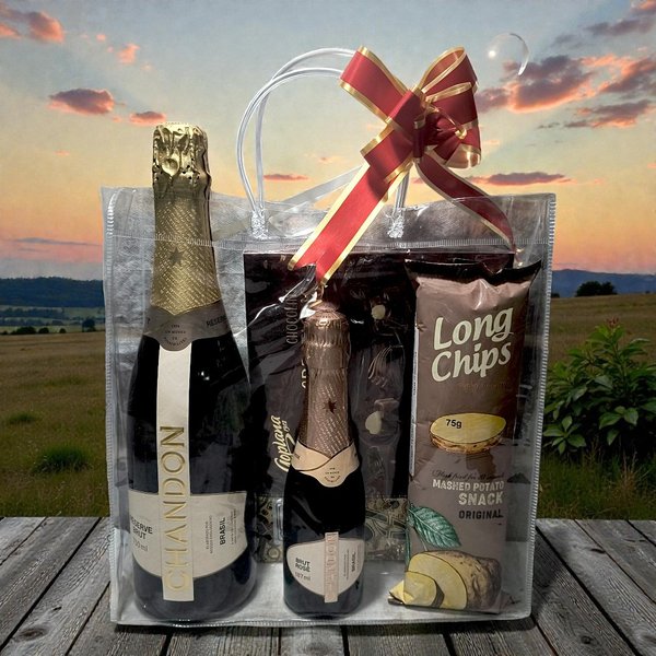 Cesta Boas Festas com Chandon e Chocolate
