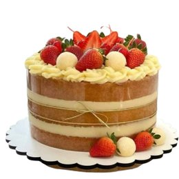 Imagem de Bolo de Aniversário Ninho com Morangos Para 10 Pessoas