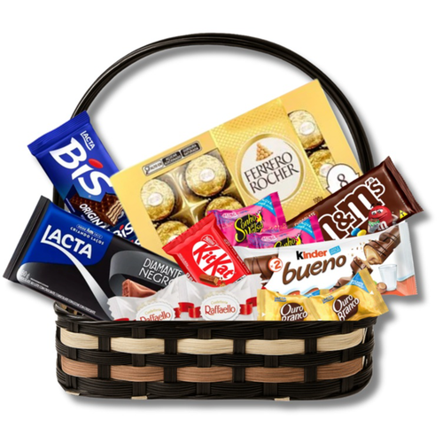 Cesta com Deliciosos Chocolates