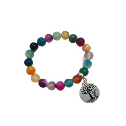 Imagem de Pulseira em Pedra Natural Ágatas Coloridas