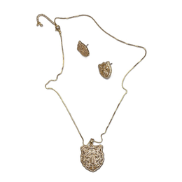 Imagem de Conjunto Tigre com zircônias douradas