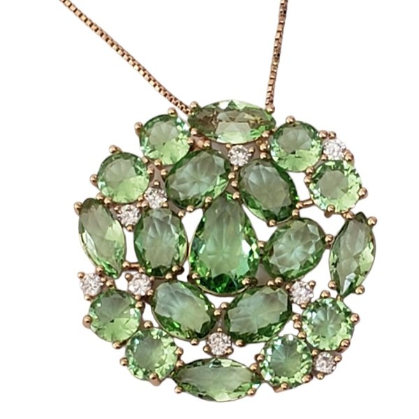 Colar Mandala Pedra Fusion Verde