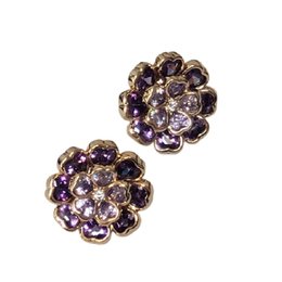 Imagem de Brinco Flor Pedra Fusion Ametista