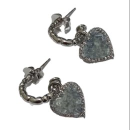 Imagem de Brinco Coração Cristal Azul