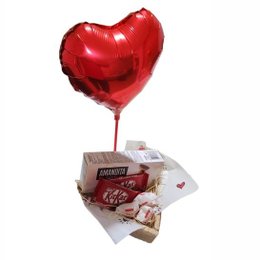 Imagem de Cesta Coração de Chocolates 