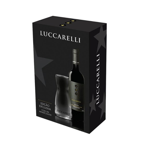 Kit de Vinho Italiano Luccarelli com Decanter