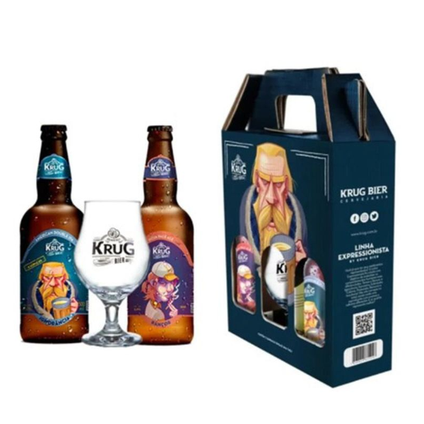 Kit de 2 Cervejas e Taça Krug Bier Expressionista
