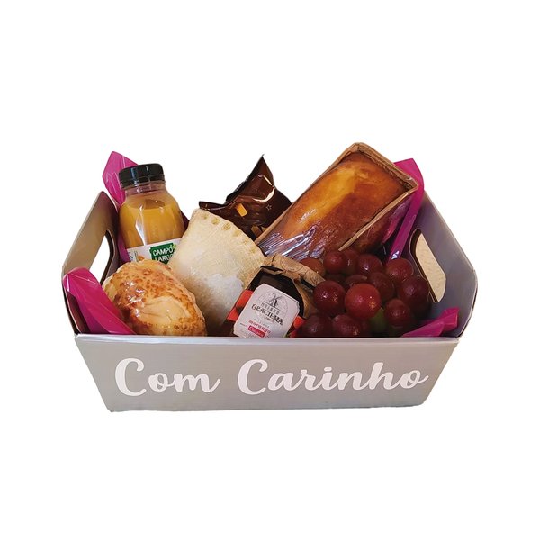 Cesta de Café da Manhã Pequena em Papel Kraft Personal