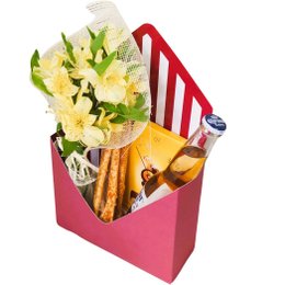 Imagem de Presente Caixa Envelope Flores e Cerveja