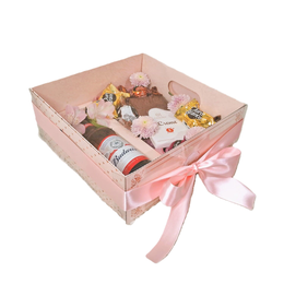 Imagem de Caixa de Petiscos Craft com Cerveja e Chocolates Rosa