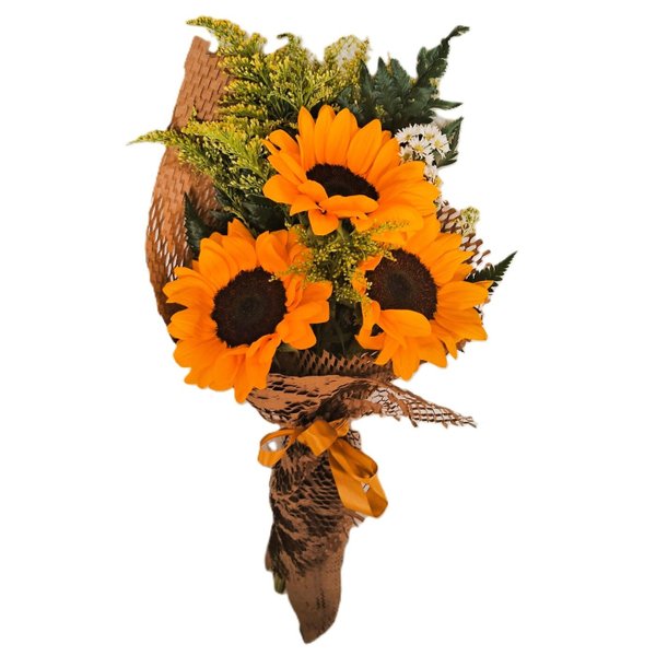 Buquê de Três Girassóis - Sóis Pra Você
