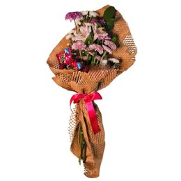 Imagem de Buquê Pequeno com Flores do Campo e Chocolates