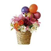 Cesto Floral Redondo com Mini Balões