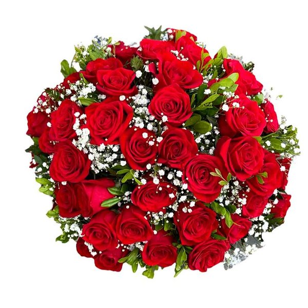 Buquê com 50 Rosas Vermelhas