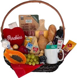 Imagem de Cesta de Café Luxo Aniversário Feliz