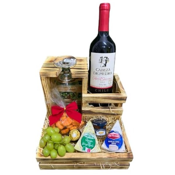 Cesta Especial Queijos e Vinho
