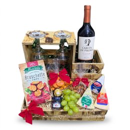 Imagem de Cesta Especial Queijos e Vinho 2 Taças