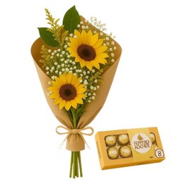 Imagem de Encanto de Girassóis & Ferrero Rocher