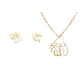 Conjunto Colar e Brinco Primavera Ouro