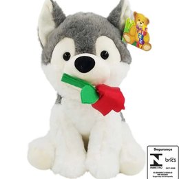 Imagem de Pelúcia Cachorro Com Rosa