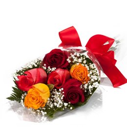 Imagem de Singelo Buquê de Rosas Mistas