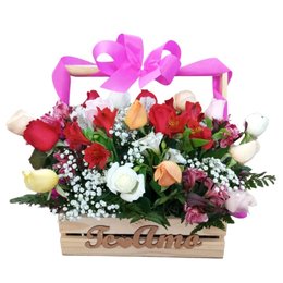 Imagem de Cesta de Flores Charme Rústico