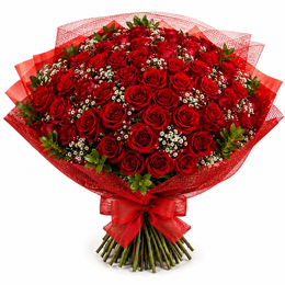 Imagem de Buquê de 100 Rosa Colombianas - Mega Amor