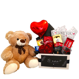 Imagem de Cesta de Chocolate Com Urso Dia dos Namorados Te Amo