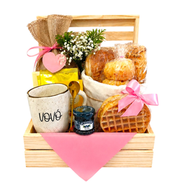 Imagem de Cesta de Café da Manhã Rosa - Feliz Dia da Avó 
