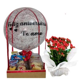 Imagem de Cesta de cafe da manhã/tarde Mini Premium com flor