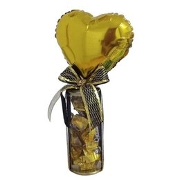 Imagem de Coração Tubo Ouro Branco 