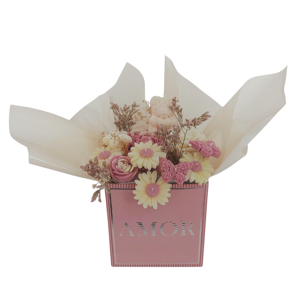 Box Buquê Amor Premium de Velas Aromáticas 