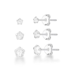 Imagem de Trio De Brincos De Prata 925 Ponto de Luz