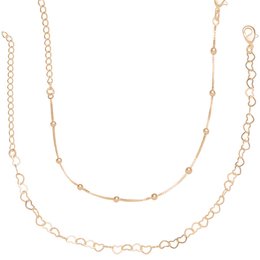 Imagem de Kit Pulseiras Banhadas a Ouro 18K Coração e Bolinhas