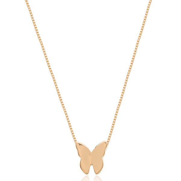 Colar Borboleta Origami Banhado a Ouro 18K