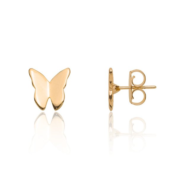Brinco Borboleta Origami Banhado a Ouro 18K