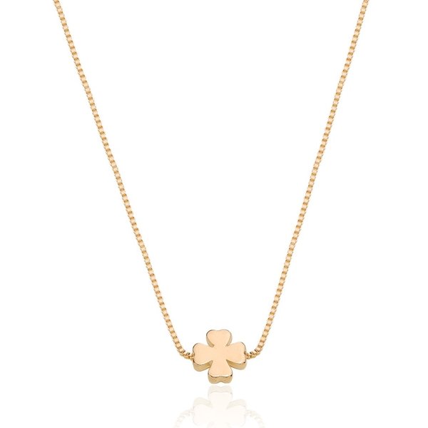 Colar Trevo da Sorte Banhado a Ouro 18K