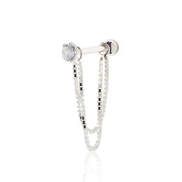 Imagem de Piercing de Prata para Hélix Ponto de Luz e Corrente D