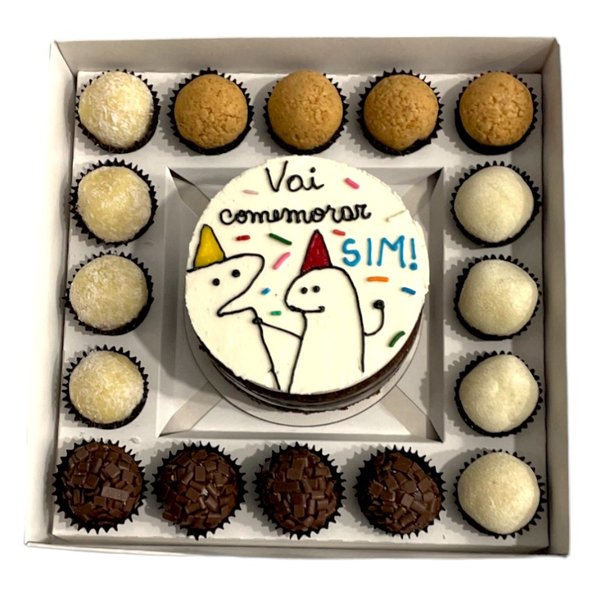 Festa na Caixa Bento Cake Chocolate Vai Comemorar Sim