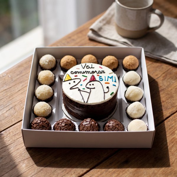 Festa na Caixa Bento Cake Chocolate Vai Comemorar Sim
