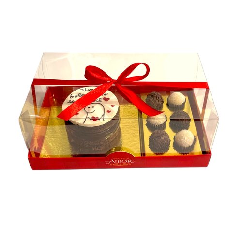 Caixa Amor Bento Cake Chocolate - Um Bolo Gostoso