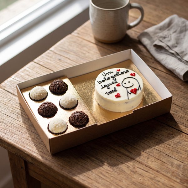 Caixa Amor Bento Cake Chocolate - Um Bolo Gostoso