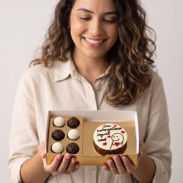 Caixa Amor Bento Cake Chocolate - Um Bolo Gostoso